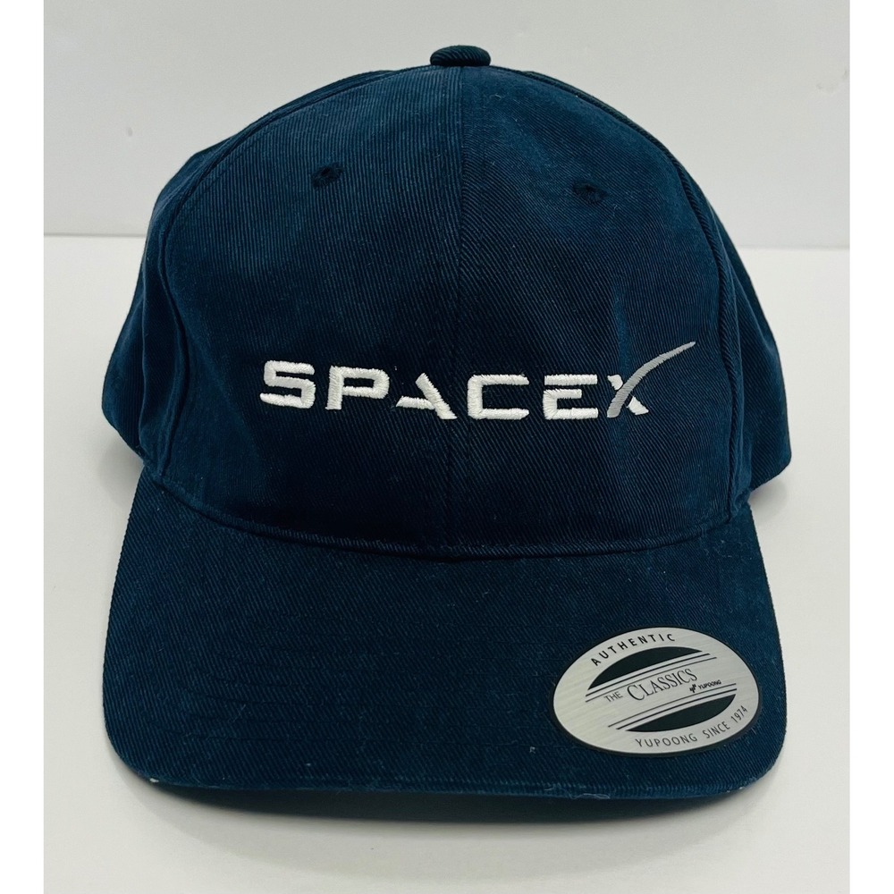 SpaceX Launch Adult Cap Navy Blue Embroidered Logo Adjustable Hat SPXNVYCAPSTRP